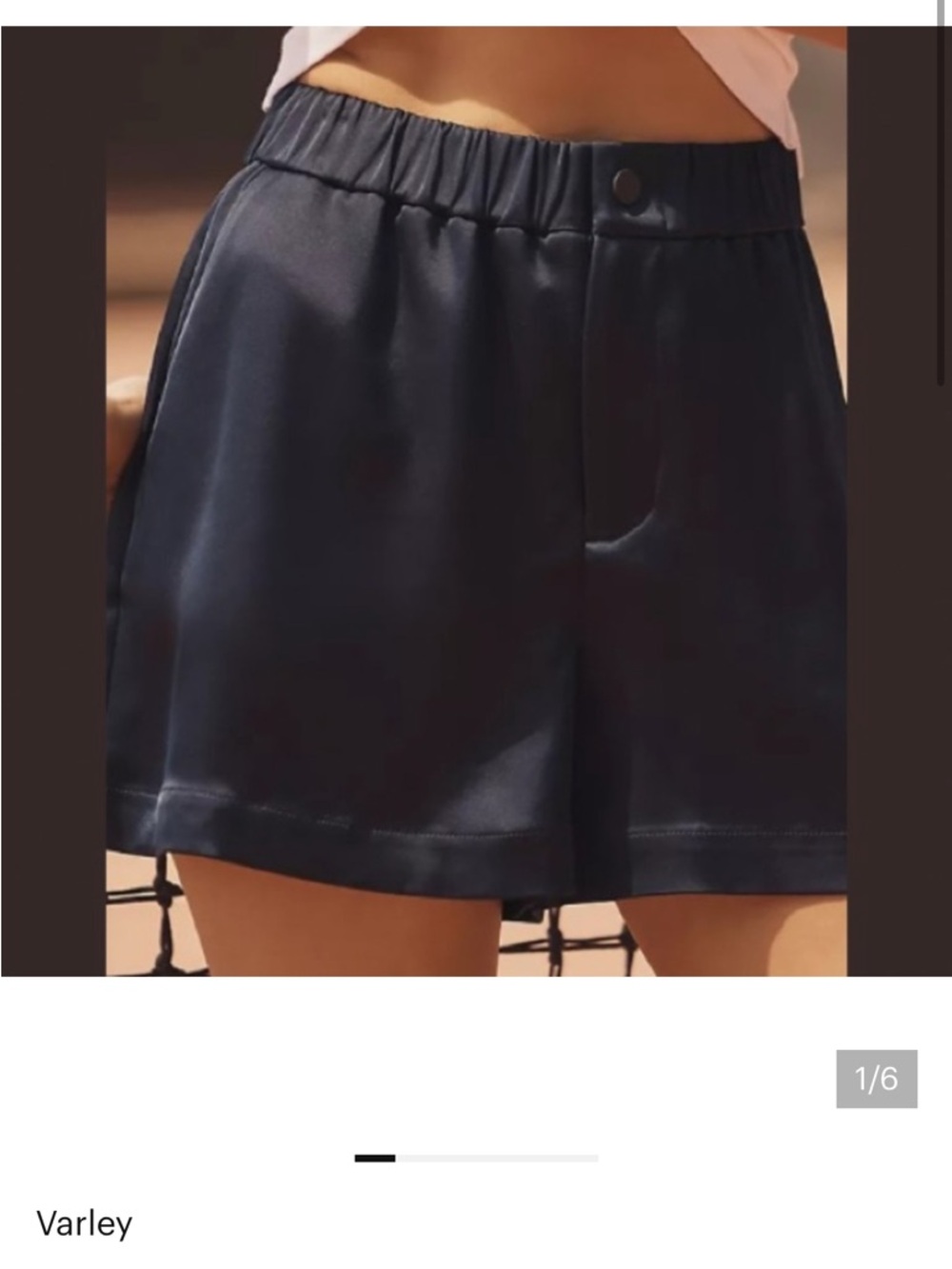 Varley dress short navy satin Women's High-Rise Shorts M